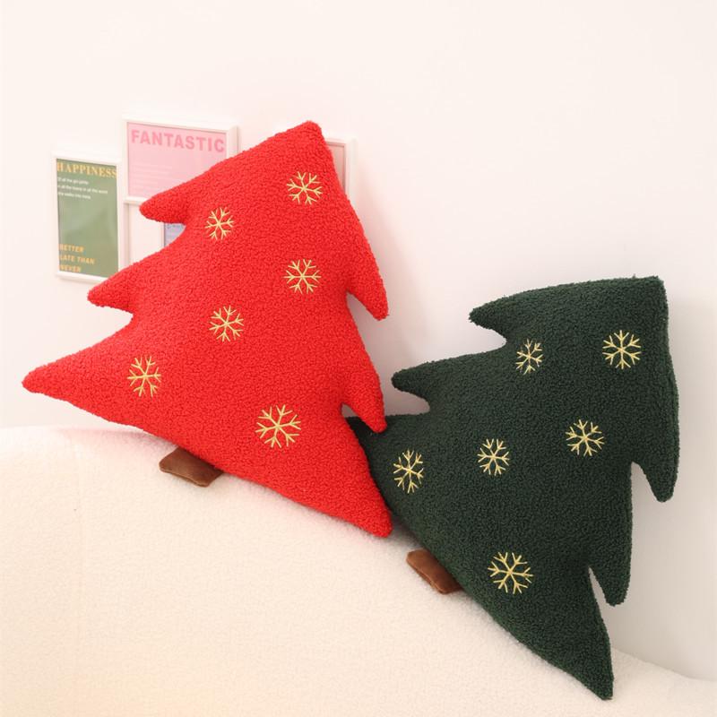 Christmas Tree Doll Pillow Cover - Red Holiday Decor for Sofa, Bed, or Living Room