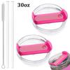 30oz/40oz Tumbler Lid Replacement Fit for Stanley Cup, 2 Pack Replacement Tumbler Lids , with 2 Straws and 1 Cleaning Brush