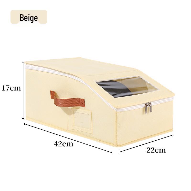 Multifunctional Foldable Hat Storage Box - Large Capacity, Dustproof, with Zippered Lid for Baseball Caps