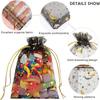 10-60Pcs Moon Stars Drawstring Organza Bags Jewelry Gift Bags Pouches Gold Star Organza Favor Pouches for Valentine's Day Weddin
