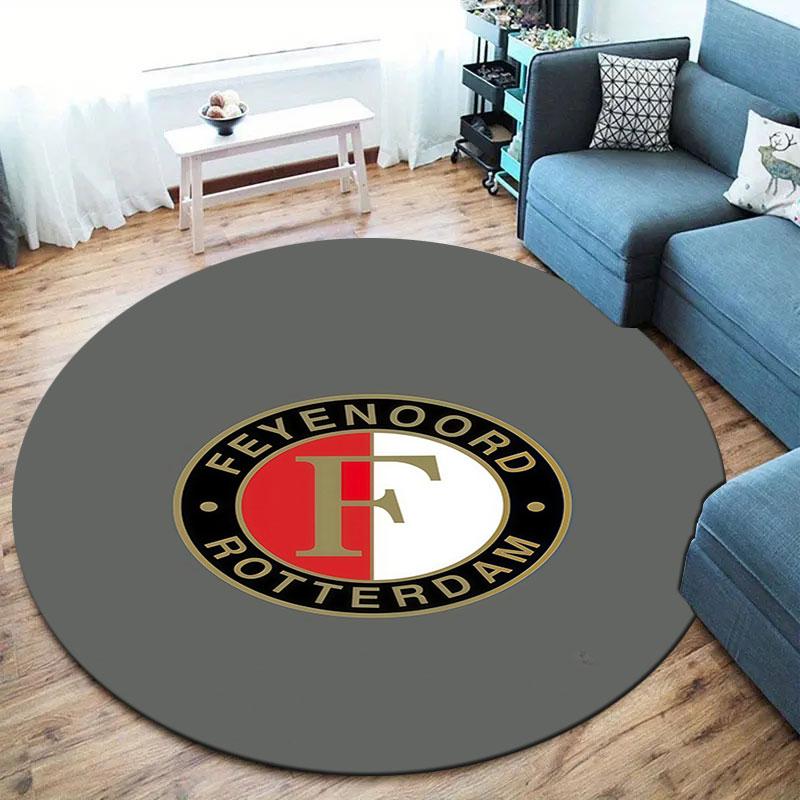 Feyenoord Round Area Rug,Carpet Rug for Living Room Bedroom Sofa Playroom Decor,Non-slip Floor Mat