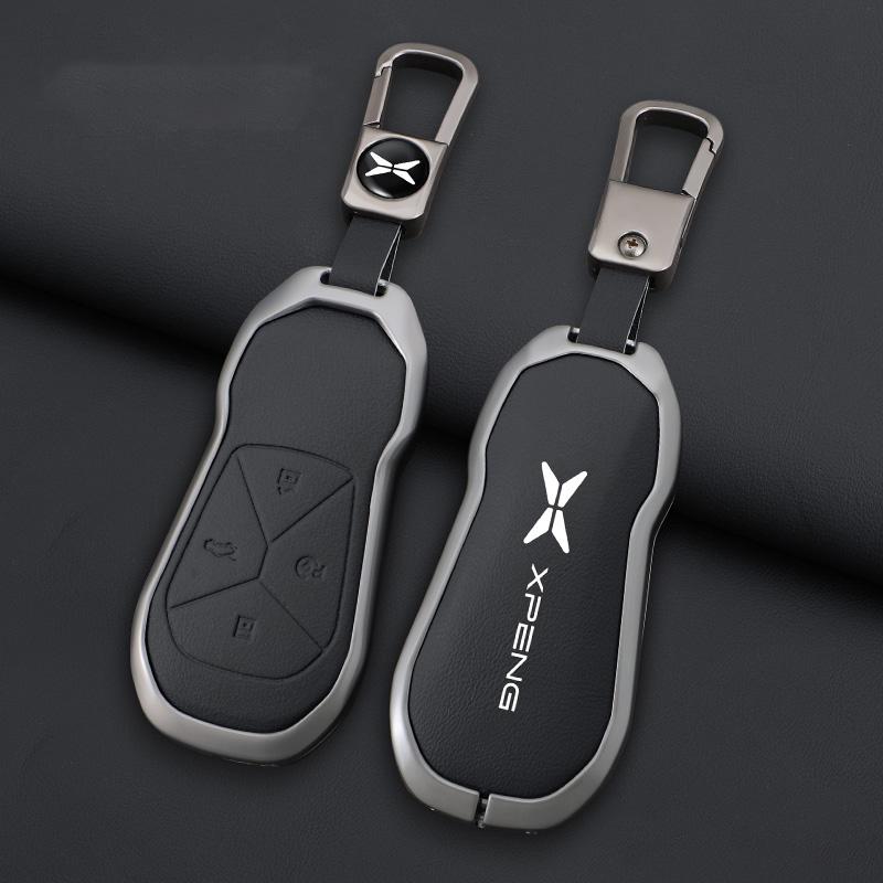 Premium Grade Automotive Alloy Genuine Leather Auto Key Fob Cover Case Fit For Xiaopeng Xpeng P7 P7I P5 G3 G3I G9 G6 22-23 Key Fob Automotive