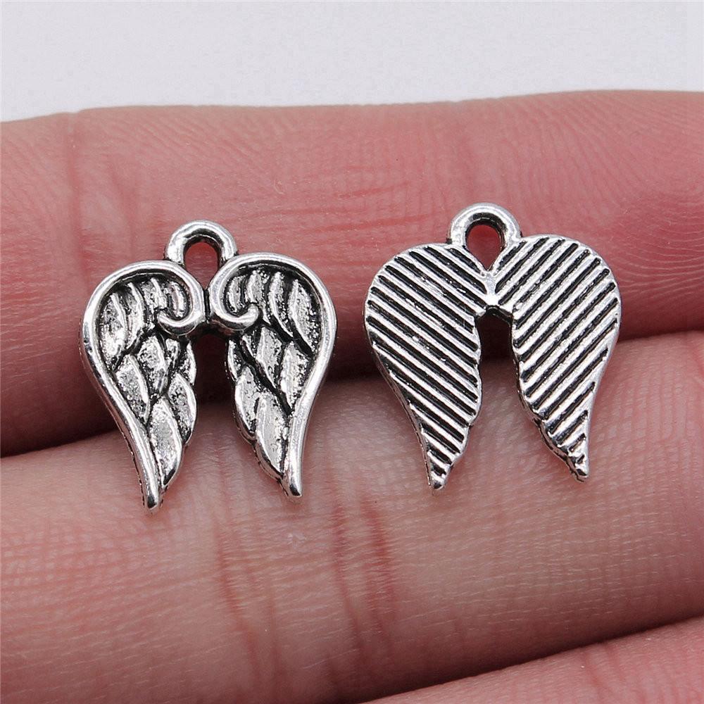 Small Angel Wings Charms Pendant Female Jewellery Bulk Ethnic Art Supplies