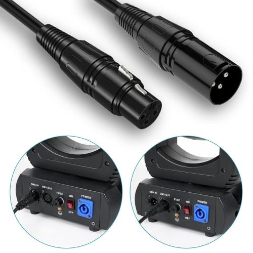 HOLDLAMP 9.8ft/3m DMX Cable, 3-Pin DMX Cable with XLR DMX512 Male to Female, Stage Lighting Signal Cable, Widely Used for Stage and DJ Lighting Connec