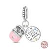 Brand New Model Back to School Perfect Gift Charm Bead Component Bead Components Copper Metal Backpack Sports Watch Study Earphones Pendant Bead