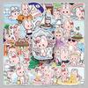 51 Cute Pink Rabbit Cartoon Stickers - Hand-Painted, Waterproof, Perfect for Laptops & Stationery