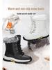 Women's Winter High-Top Non-Slip Snow Boots with Long Fur - Warm Large Size Ski Boots