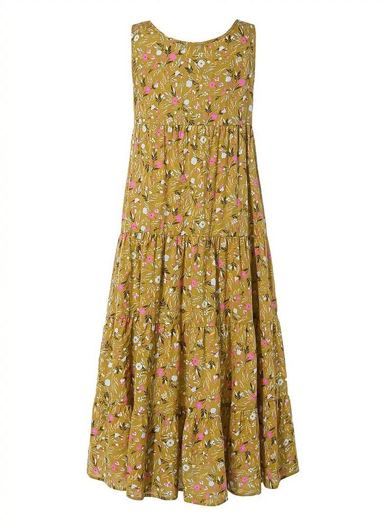 2024 Europäisches & Amerikanisches Damen-Blumen-Spaghetti-Träger-Ärmelloses Kleid