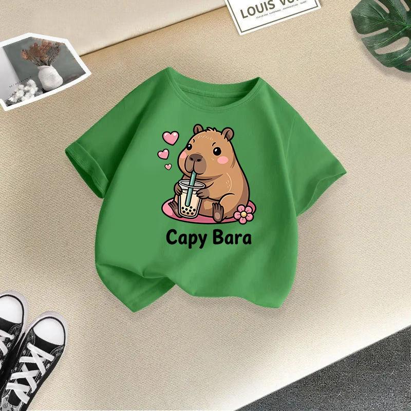 Children's Casual Short-sleeved T-shirt, Summer Boys' And Girls' Cute Capri Blouse