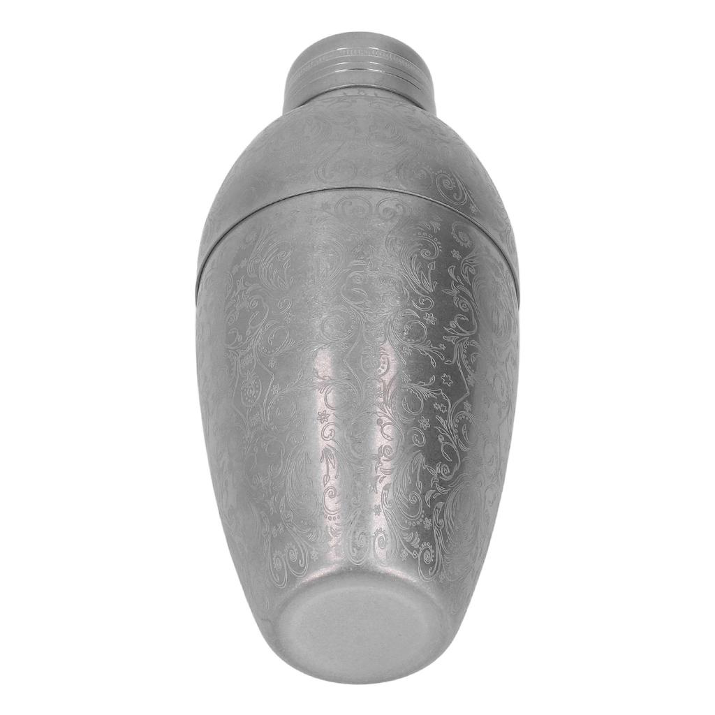 Cocktail Shaker 304 Stainless Steel High Strength Flower Carved Bartending Mixer Shaker for Bar