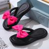 Fashion Bow Tie Slippers for Women, Sweet Bow Tie Flip Flops, Outdoor EVA, Non-Slip Beach Shoes, Comfortable Sandals, Summer Fashion