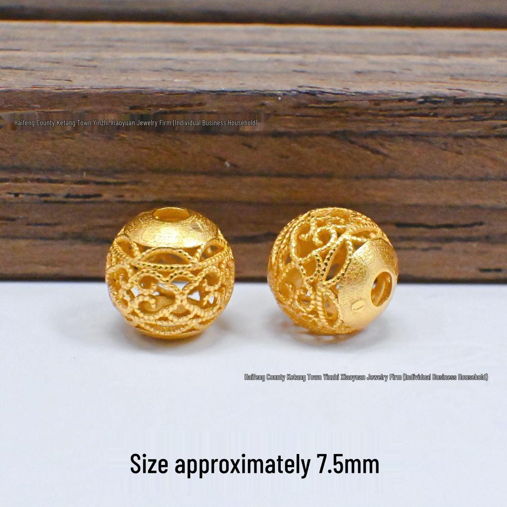 S925 Silver Ancient Gold Four-Leaf Clover Spacer Beads for DIY Jewelry: Bracelet & Necklace Craft Accessories.
