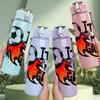 1PC Its My Game Soccer Ball Pattern 750ml Color Plastic Sports Water Bottle Leakproof Flip Straw Lid Suitable for Sports Office Home Use
