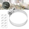 10Pcs 3.5cm Drive Hose Clamps Stainless Steel Water Square Pipe Fastener Buckle
