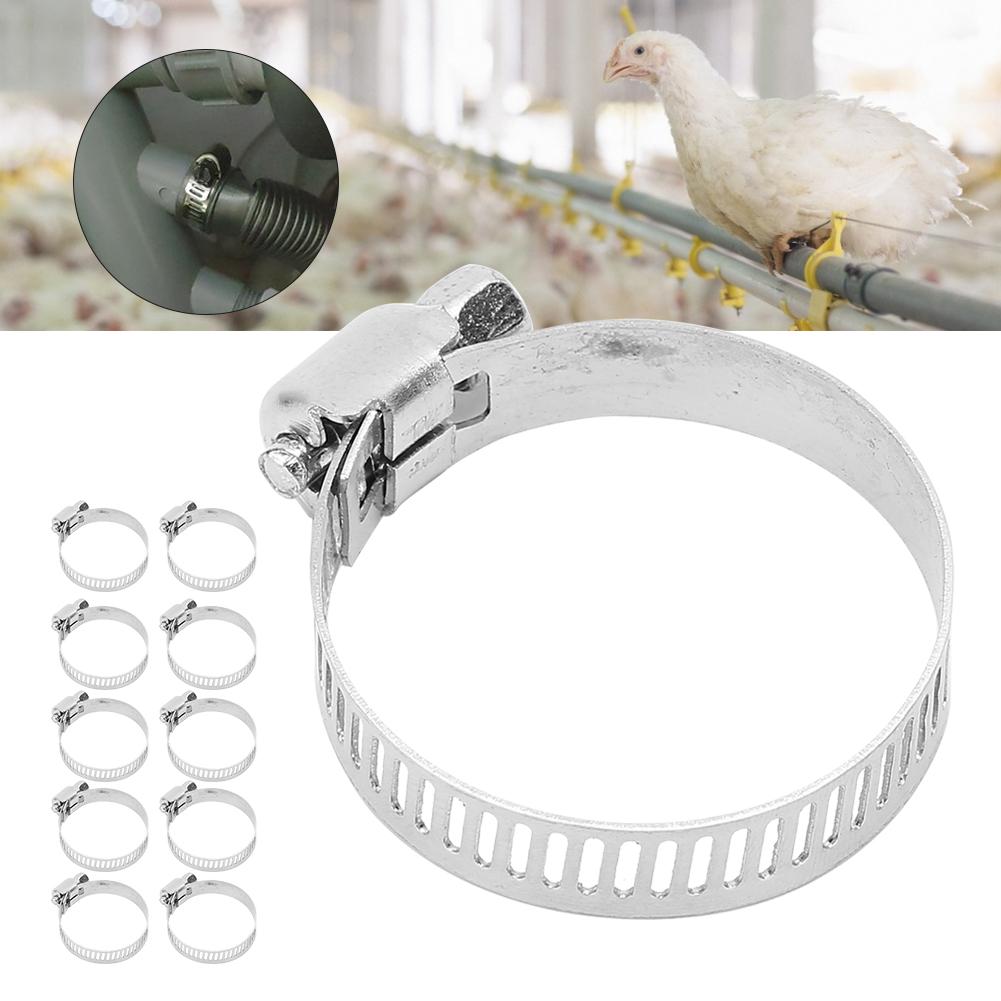 10Pcs 3.5cm Drive Hose Clamps Stainless Steel Water Square Pipe Fastener Buckle