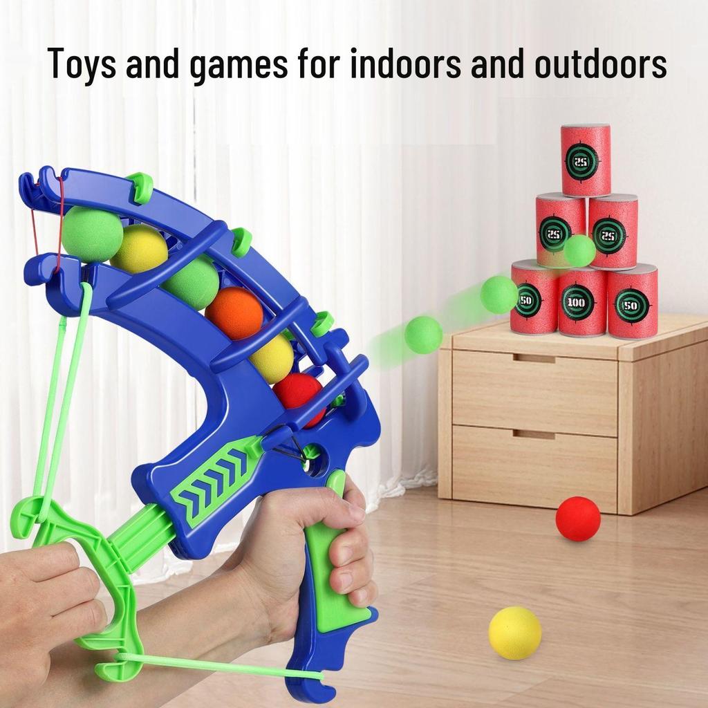 Parent-Child Indoor & Outdoor Crossbow Shooting Toy with EVA Sponge Balls & Target