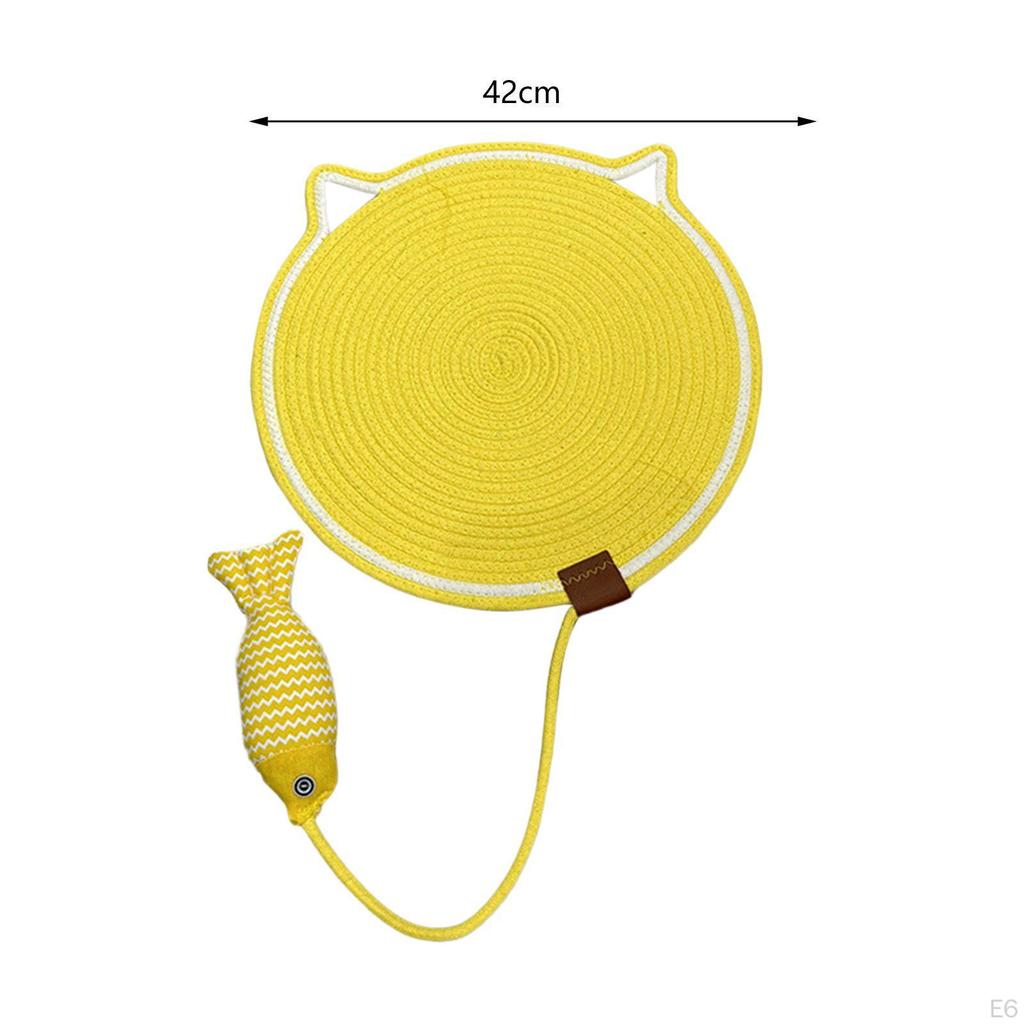 Cat Scratch Mat Floor Scratching Pad with Fishy Ball Horizontal for Carpet