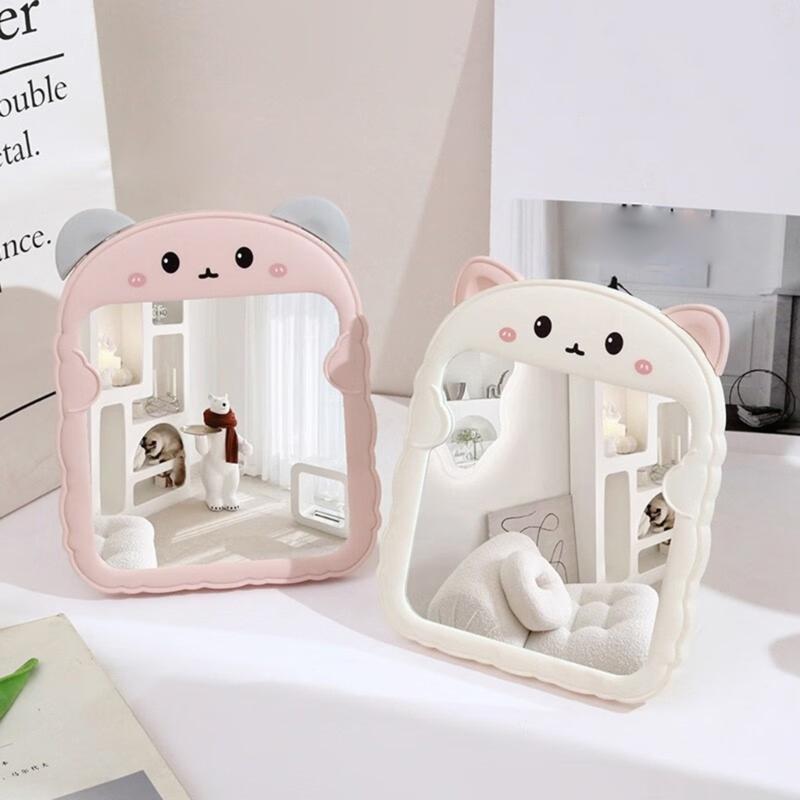 Cartoon Desktop Mirror Women Girls Makeup Mirrors Dormitory Dressing Mirror Gift