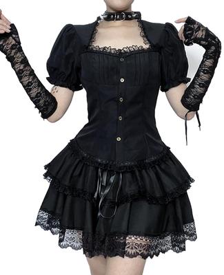 Lolita JSK Dress Gothic Lolita Forest Girl Witch Lace Braided Princess Cute School Festival A L [KALAOK]