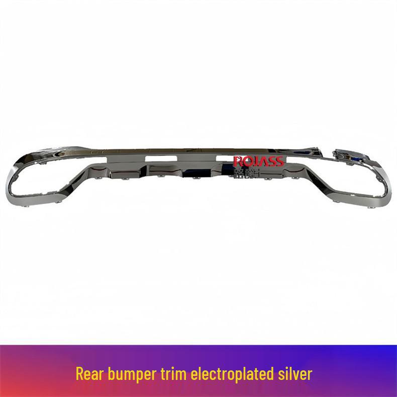 Compatible with 2023–2025 Mercedes GLC260L, GLC300 Black Chrome Rear Diffuser with Electroplated Bright Strip.