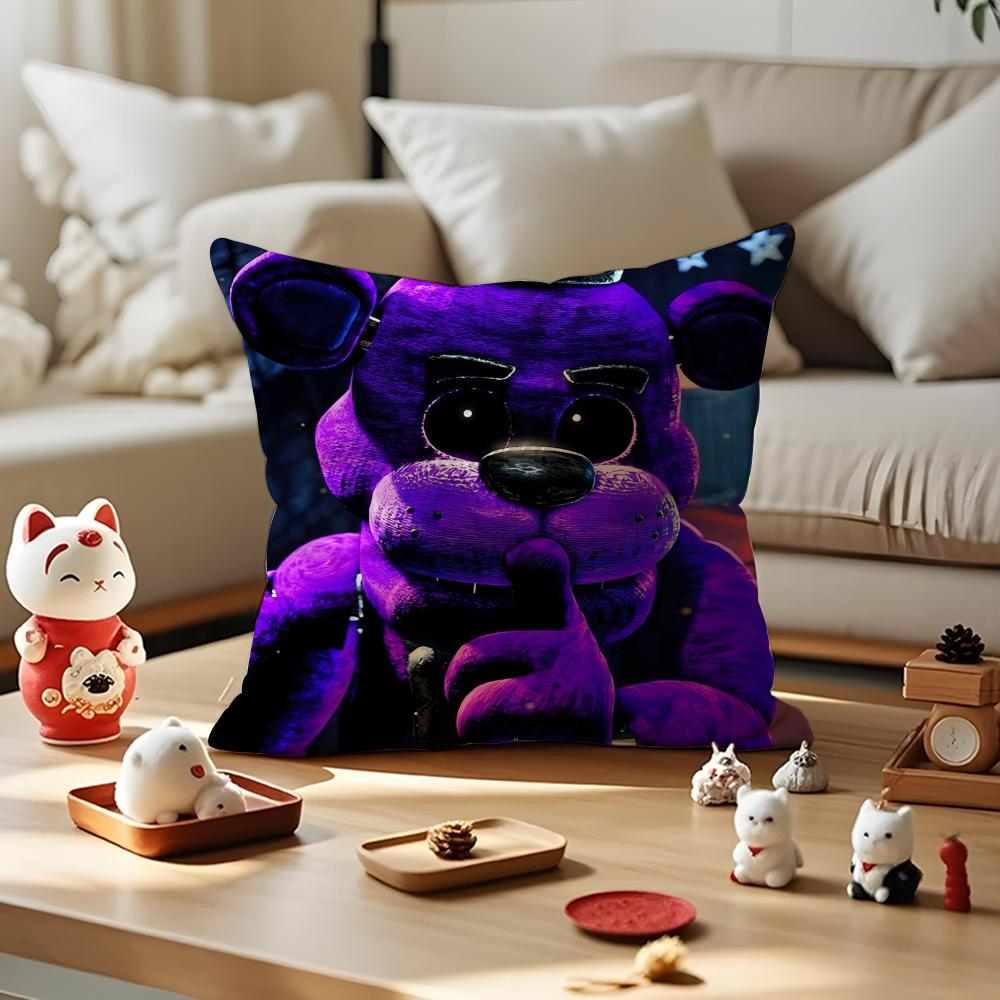 Movie Five N-Nights At F-Freddys2 Cushion Cover Anti-dustmite Pillowcase Invisible Zipper Silky Short Plush Sofa Cushion Cover