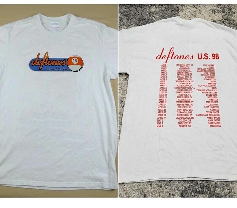 Deftones US Tour 98 tour 2 side white T shirt Unisex tee Men Women S-5XL Unisex T-Shirt XXL