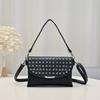 Ladies' Gold Code Armpit Small Square Bag New Rivet Bag Soft Leather Casual Commuting Handbag Shoulder Cross Bag
