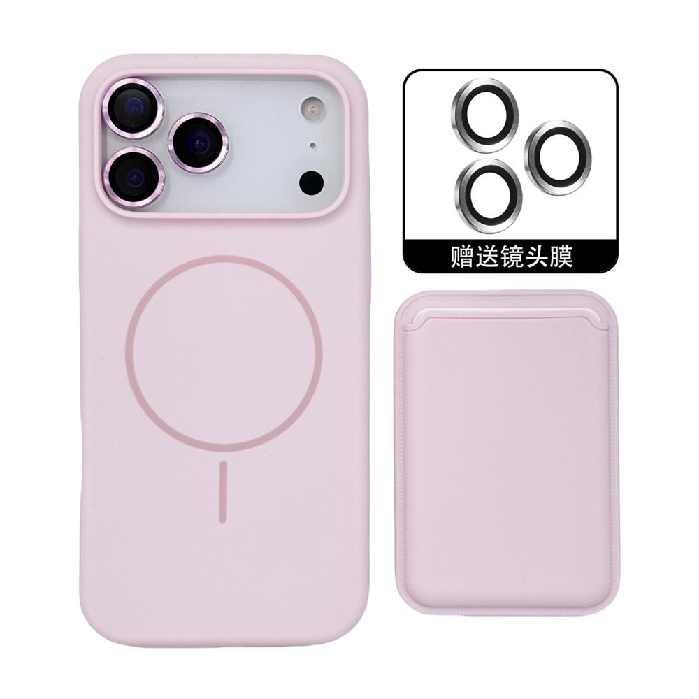 Magnetic Liquid Silicone Case for IPhone 17 Pro Max Air 16 15 14 13 12 with For Magsafe Card Bag Wallet Camera Lens Film Cover
