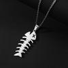 European and American Versatile Fish Bone Pendant Necklace, Simple Casual Style Design, Versatile