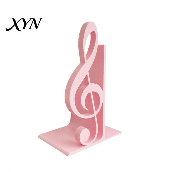 Music Themed Home Decor 3D Printed Treble Clef Bookends, Note Shelf Organizer, Non-Slip Modern Bookend Room Decoration with Stable Support,