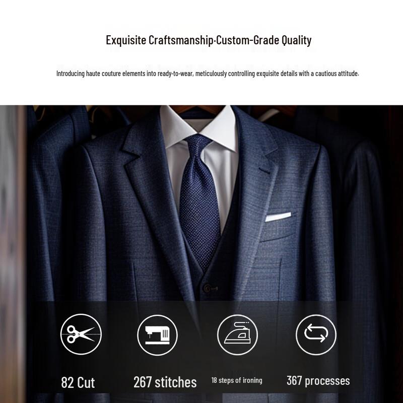 Zhuangji Men's Easy-Care Business Formal Suit Set