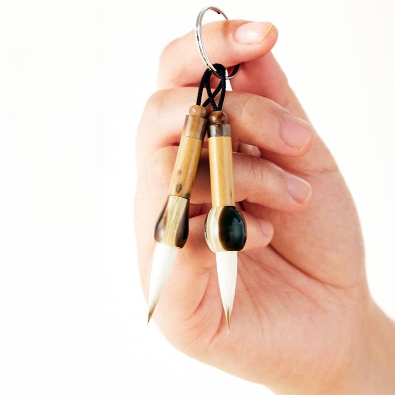 Mixed Hair Small Case Mini Brush Small Case Pen Copy Scripture Calligraphy Hook Pen Garlic Pen Calligraphy Brush Pendant