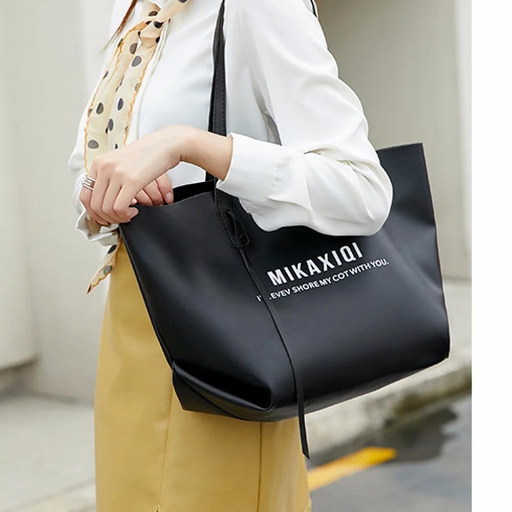 1pc New Style Big Capacity Pu Shoulder Bag for Women Handbag Shopping Bag