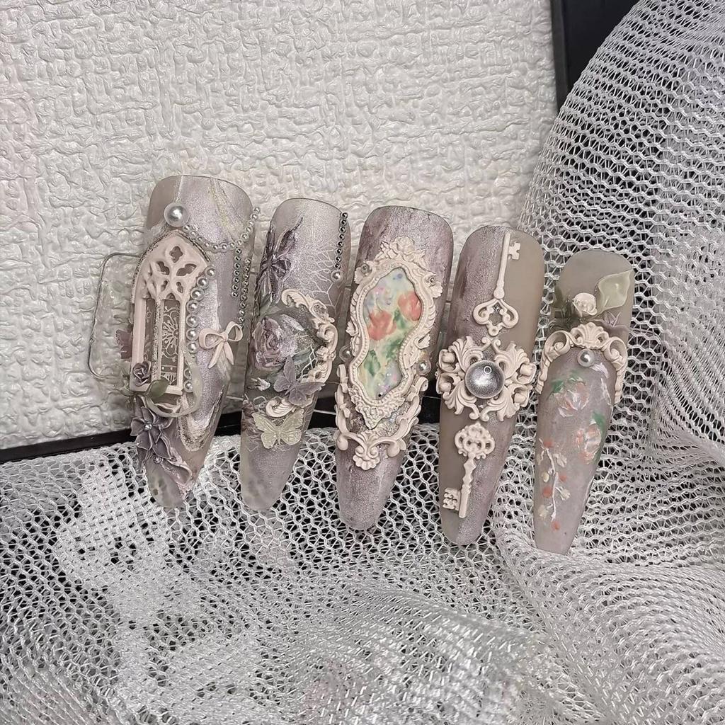 3D Baroque Relief Silicone Nail Art Mold With High Transparency Manicure Templates For Home Salon Decoration