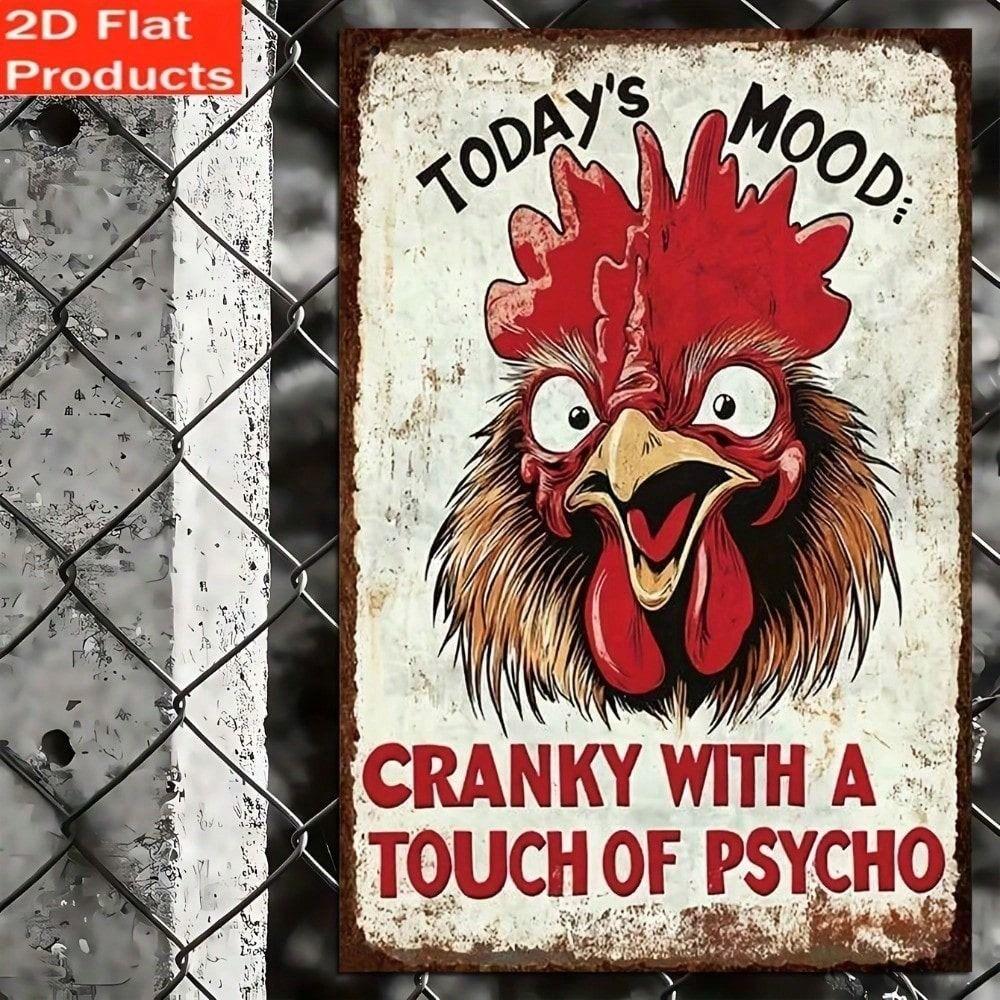 Funny Chicken Metal Poster Vintage Sign Wall Art Decor