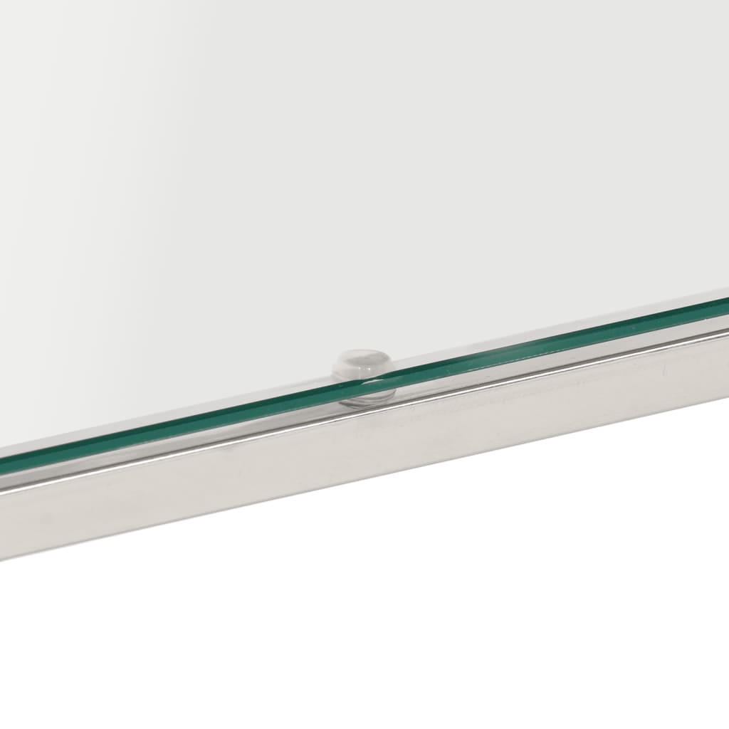 Coffee Table, Silver, Stainless Steel and Tempered Glass