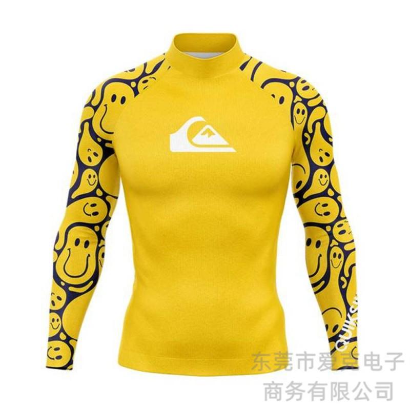 Quiksilver Long Sleeve Rash Guard Men UV Protection Quick Dry Surfing Dive Top