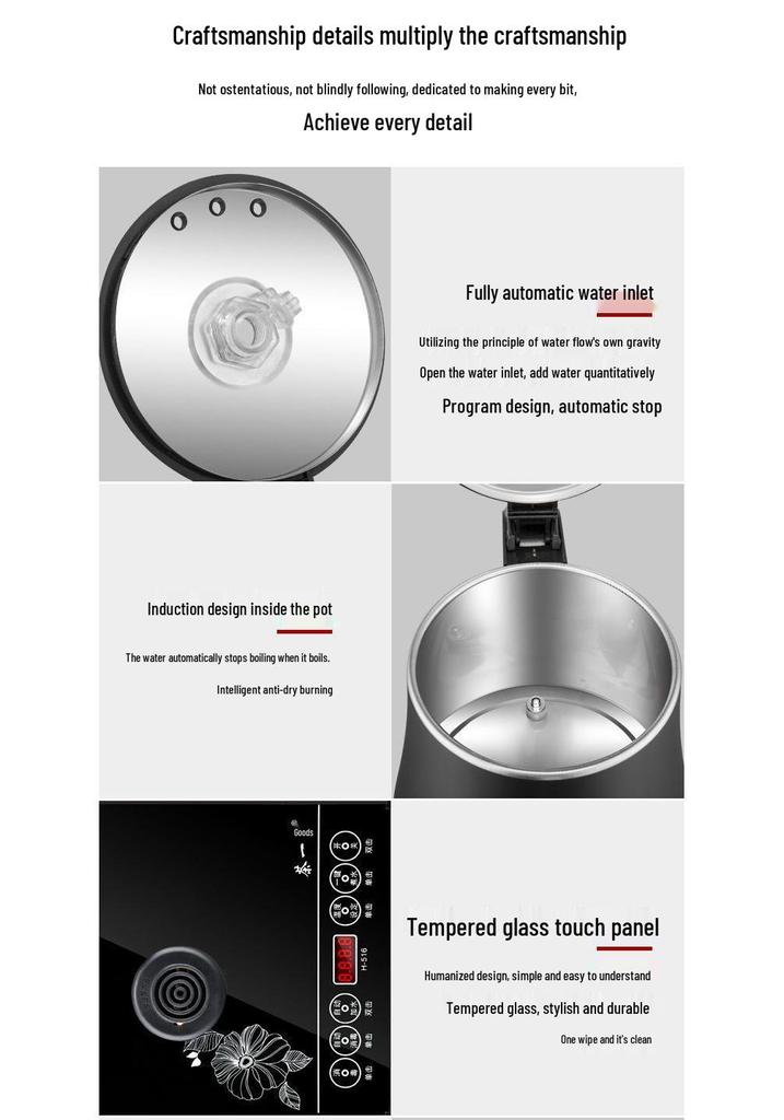 20*37 Bollitore Elettrico Automatico e Set Tavolino da Tè Integrato