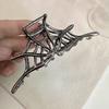 Yousheng Halloween Hair Claw Black Spider Web Skeleton Hand Bat Shape Hair Clip Anti-slip Teeth Back Head Shark Hair Clip Styling Accessory