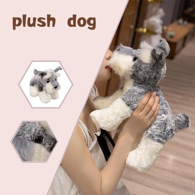 Simulation Cute Schnauzer Dog Plush Toy Doll Sleeping Children's Birthday Holding Plush Puppy D S7X8