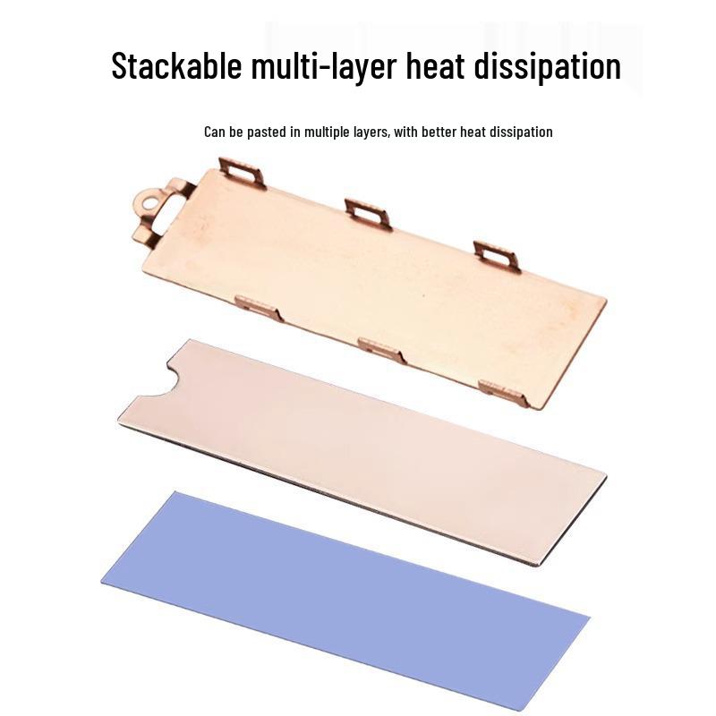 M2 SSD Heat Sink Vest - Pure Copper 2280 Radiator for NVMe (Purple Copper)