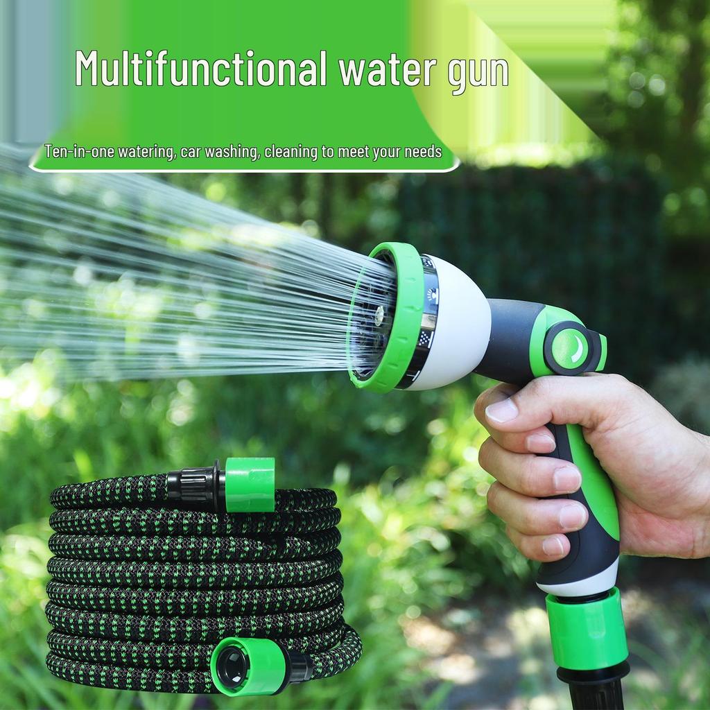 Retractable High-Pressure Hose: Versatile Car Wash & Garden Watering Tool for Easy Storage