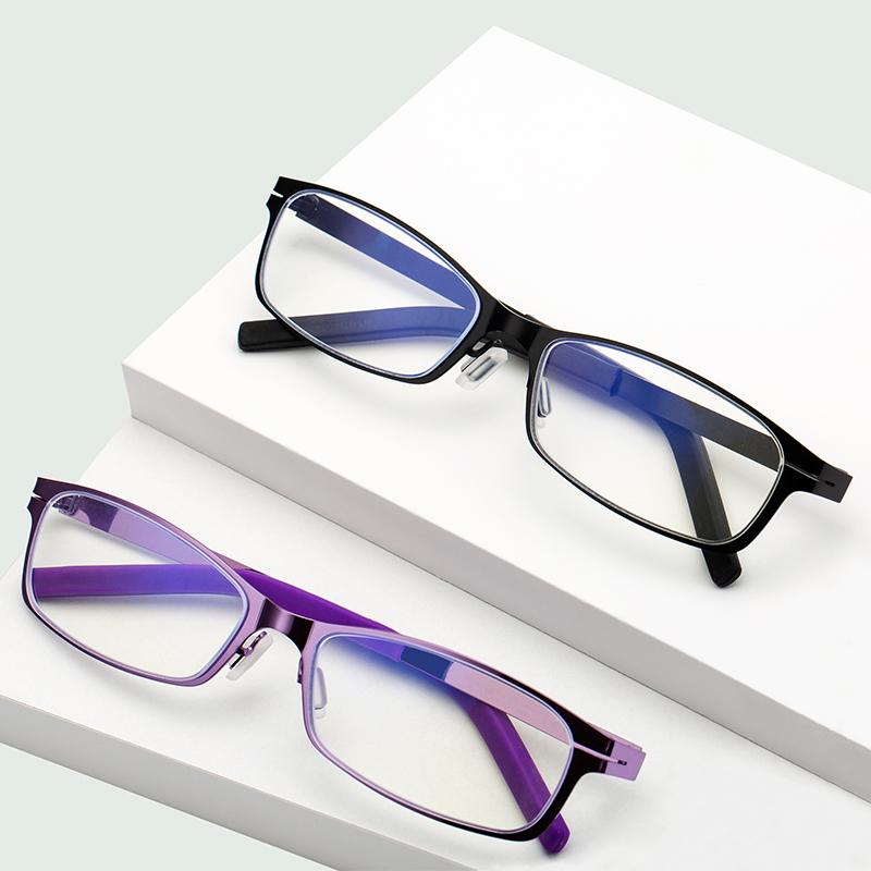 ZIROSAT DY1331 Ultralight Alloy TR90 Reading Glasses Retro Square  Anti-Blue Ray Eyeglasses Frame Men And Women