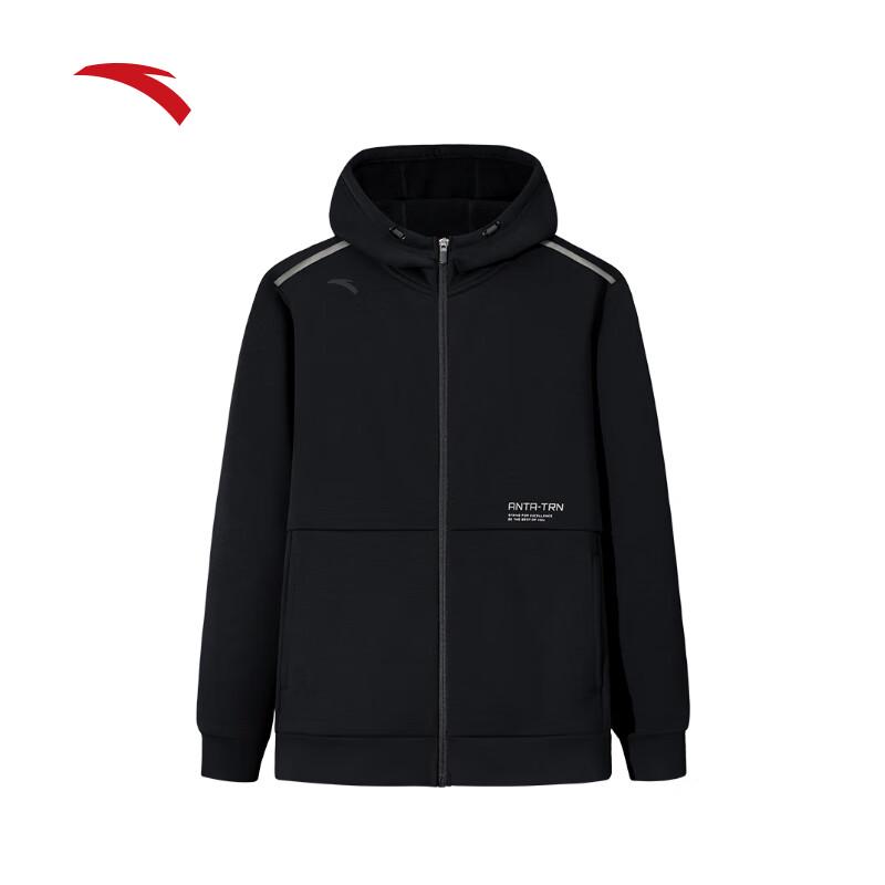 Anta Men's Fleece-Lined Hooded Sports Jacket