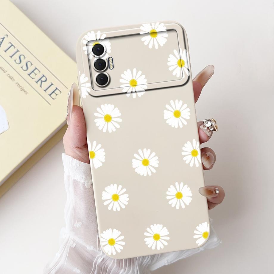 Für Tecno Spark 8P Spark8P 8 P KG7 Hülle Abdeckung Weiches Silikon TPU Blume Schmetterling Girly Mode Malerei Handyhülle Stoßstange Fundas