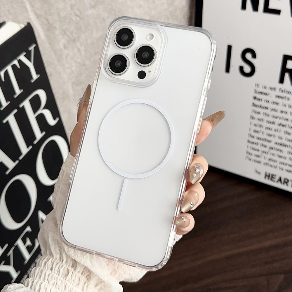 Magnetic Phone Case for iPhone 11 12 14 16 Pro 16 15 14 13 12 Pro Max 16e 13 14 11 High Quality Transparent Shockproof Shell