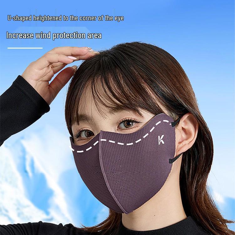 New Arrival: Warm 3D Ice Silk Mask for Women - Windproof & Sunshield for Autumn/Winter