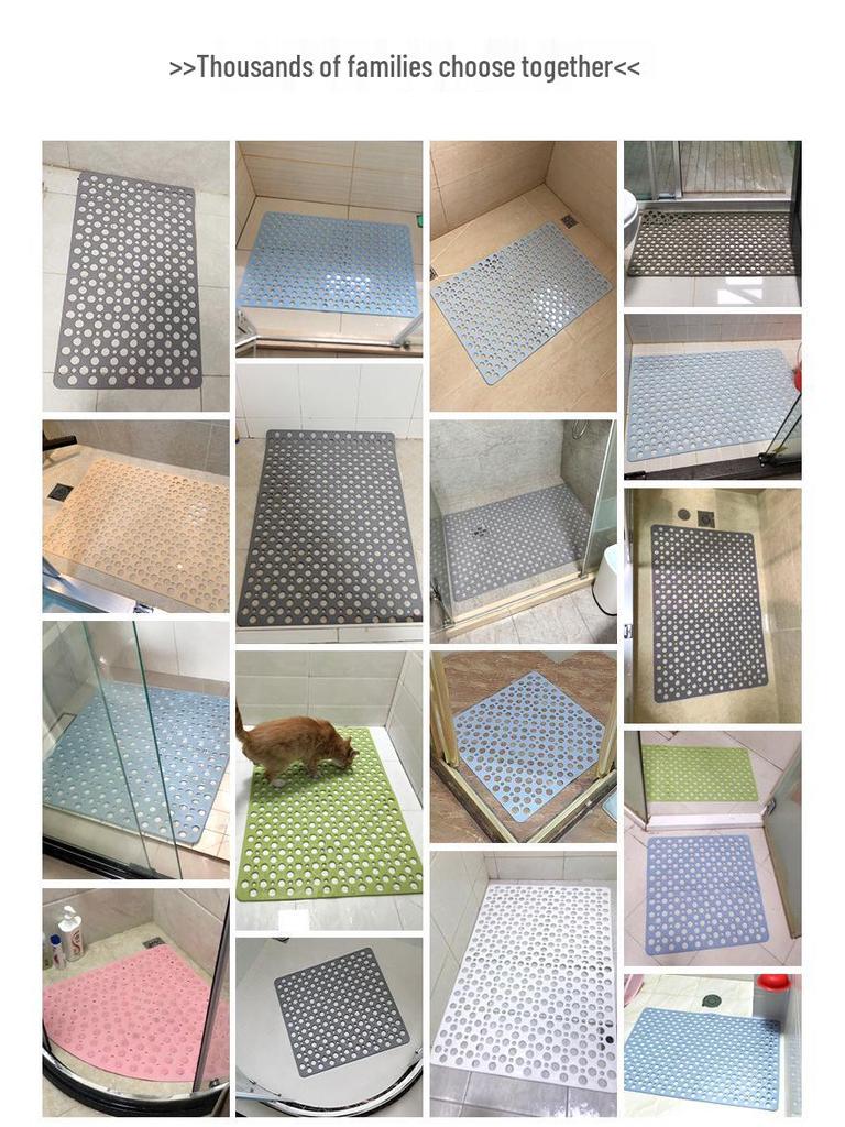 Tapete de Chão para Banheiro Antiderrapante em TPE com Ventosa para Chuveiro, Banheira e Vaso Sanitário
