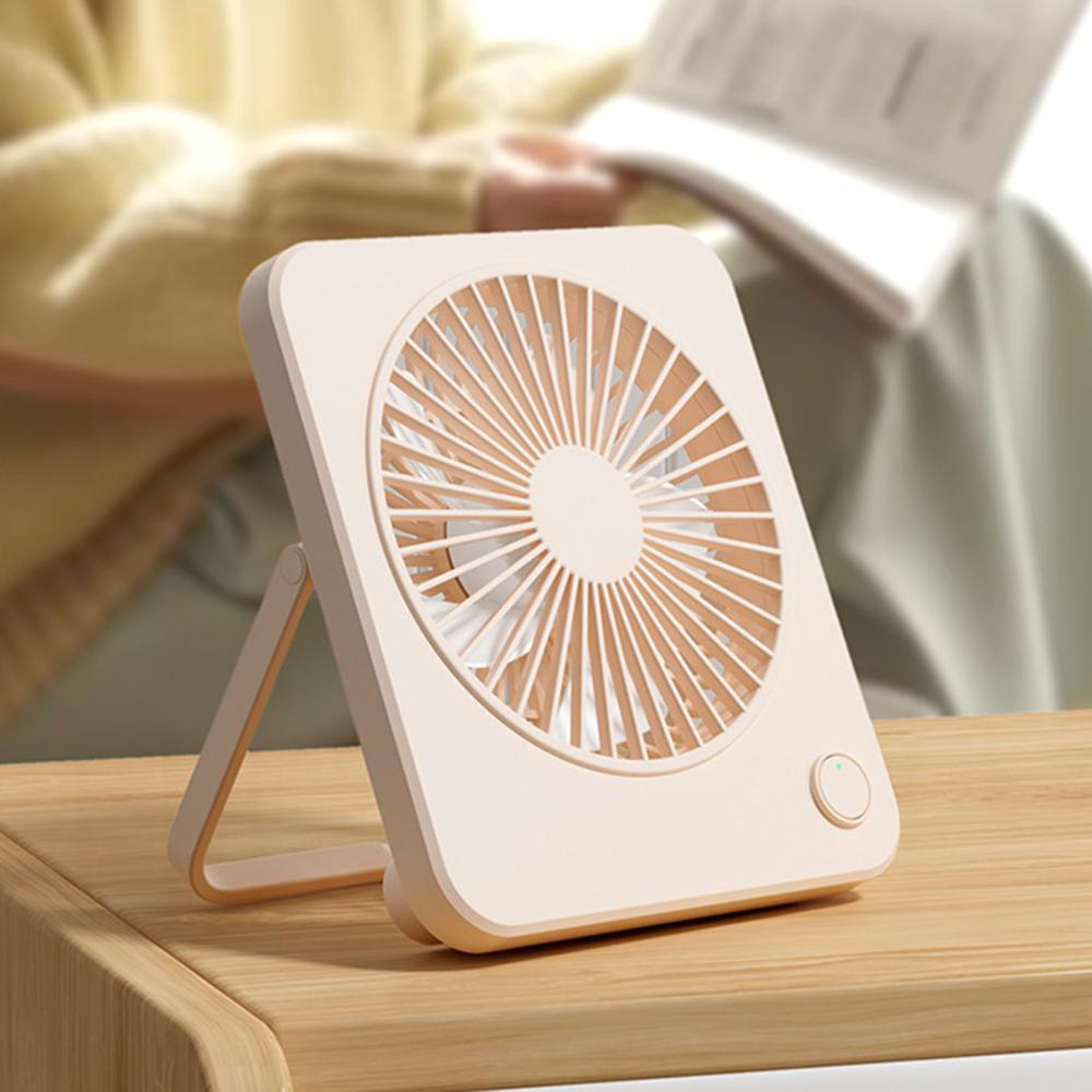 W70 Ultra Thin Desktop Mini Fan USB Charging 3 Speeds Cooling Fan with Foldable Stand