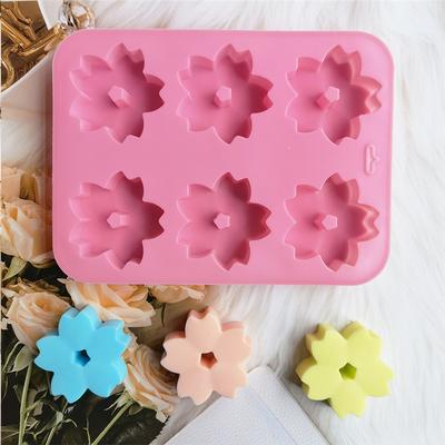 6 Even Cherry Blossoms Silicone Baking Mold 3D Chocolate Pudding Molds Cupcake Pan Cake DIY Muffin Kitchen Tools